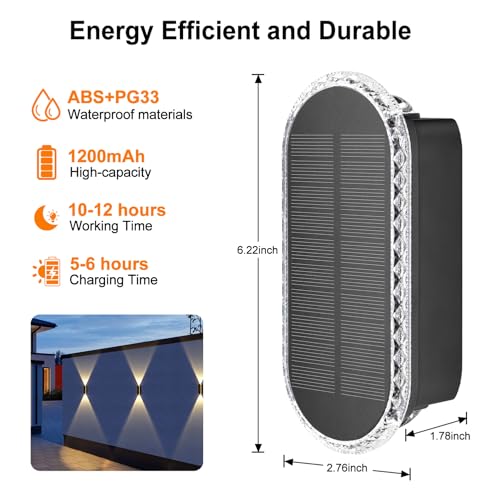 Fence Lights Solar Powered (4 Count)