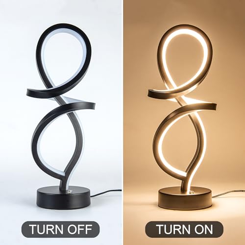 RGB Modern Small Table Lamp with LED Spiral Design