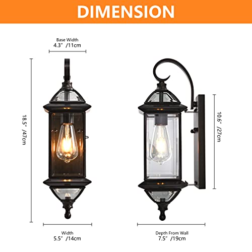 18.5" H Copper Outdoor Wall Lights Exterior Waterproof Wall Sconce