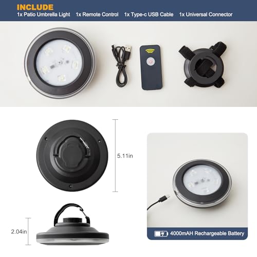 LED Patio Umbrella Lights with Remote