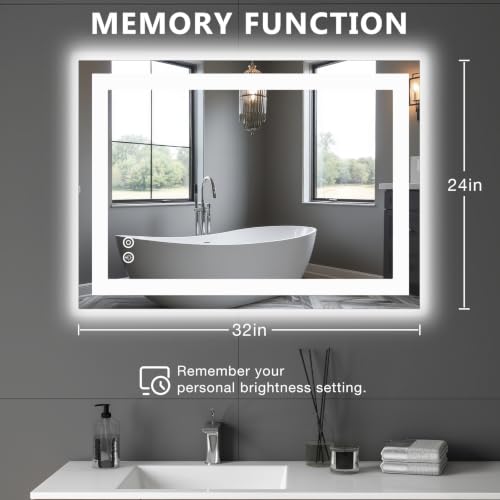 24.1"x32.1" LED Bathroom Mirror