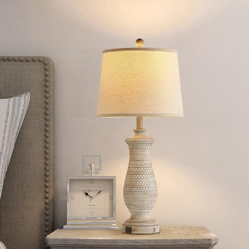 Farmhouse Table Lamps for Living Room Set of 2 (2 Count)