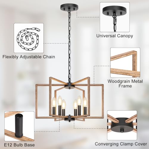 6 Light Rustic Chandelier