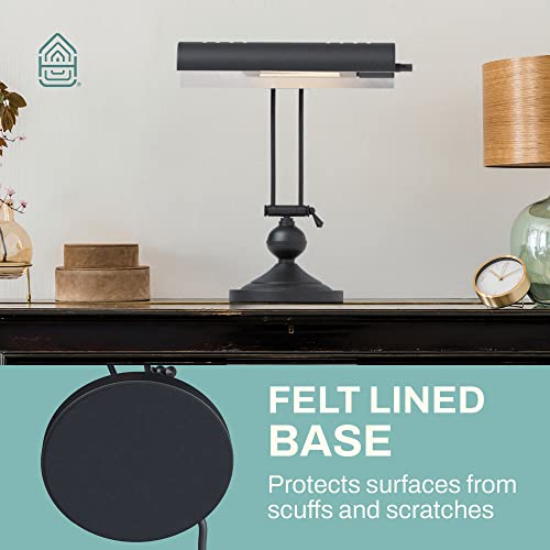 Classic Antique Retro Adjustable Leaning Piano Lamp Banker Desk Light with LED Bulb Included