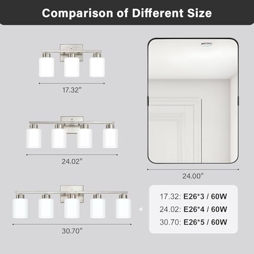 Brushed Nickel Bathroom Light Fixtures Vanity Lights Over Mirror