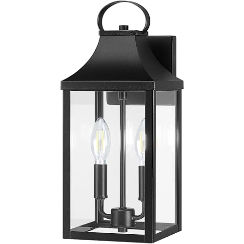 15" Black Outdoor Wall Lantern 2
