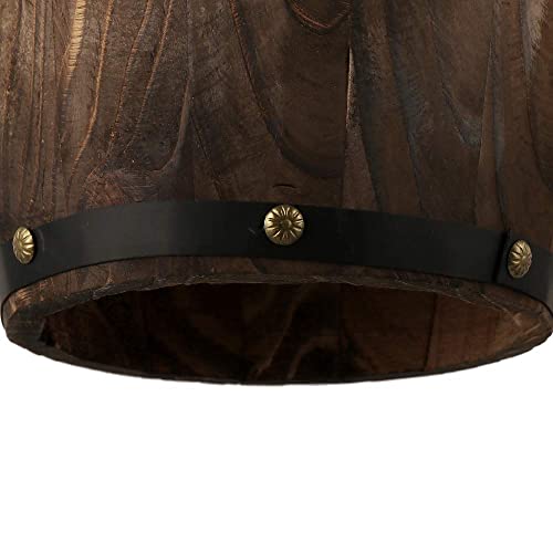 Antique Wood Wine Barrel Pendant Light