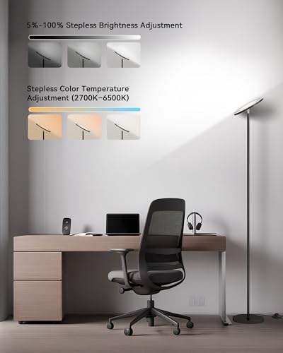 LED Torchiere Floor Lamp with Remote