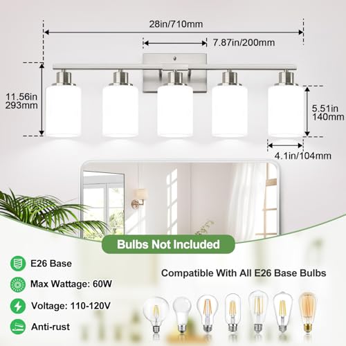 5 Light Bathroom Light Fixtures