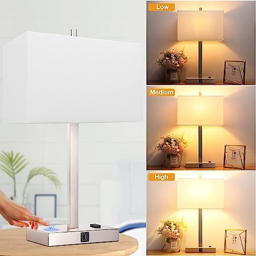 21" Touch Bedside lamps with 2 USB & AC Outlets