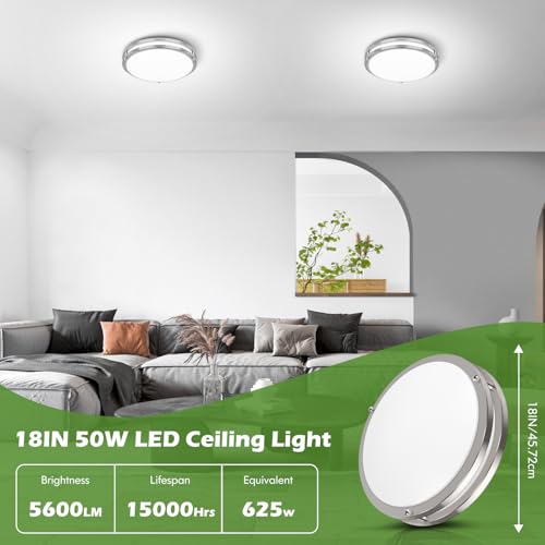 18In 50W LED Flush Mount Ceiling Light
