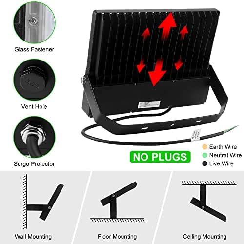 3 Pack 36000Lm 240W Led Stadium Outdoor Flood Light Area Lighting (3 Count)