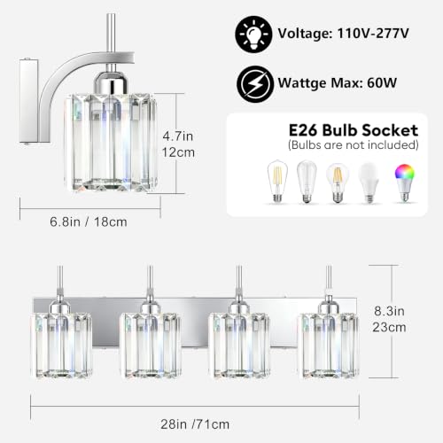 Chrome Vanity Light (Chrome / 4-Light)