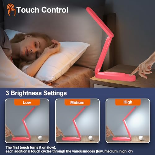 LED Desk Lamp for Office Home & Battery Operated Lamp Rechargeable Lamp Foldable & Portable Light