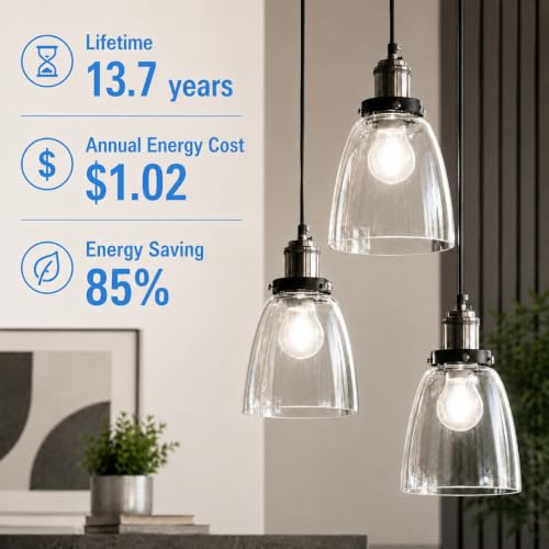 A19 Vintage Dimmable LED Light Bulbs (6 Count)