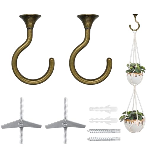 Large Swag Ceiling Hooks Heavy Duty Swag Hook with Hardware for Hanging Plants Ceiling Installation Cavity Wall Fixing