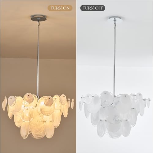 Dia 28 Inch Modern Glass Chandeliers for Farmhouse