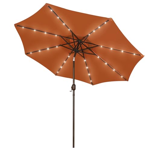 9 ft Solar Umbrella with 32 LED Lights for Garden (32 Count)