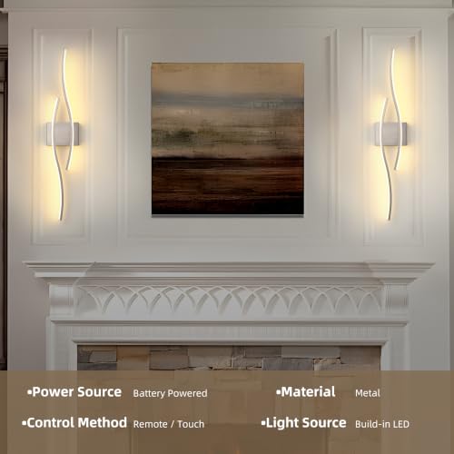 Wireless Wall Sconces Set of Two (2 Count)