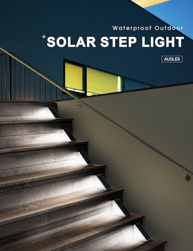 LED Solar Step Lights Stair Light Solar Deck Lights IP67 Solar Decoration Lights for Yard (6 Count)