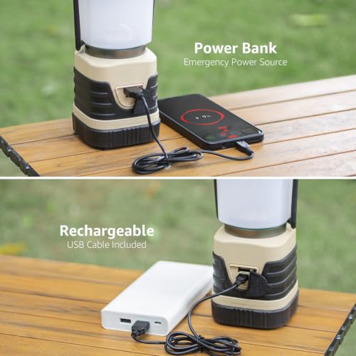 1000LM LED Camping Lantern Rechargeable with 4 Light Modes (2 Count)