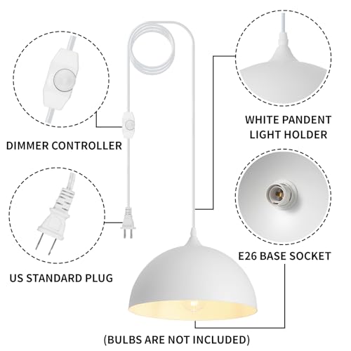 White Plug in Pendant Light (2 Count)