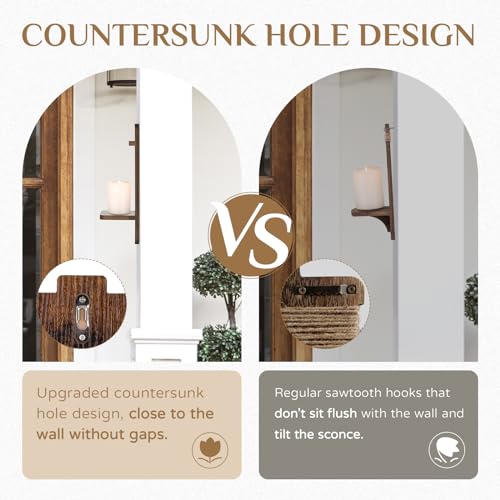 Wood Wall Candle Sconces Set of 2 (2 Count)