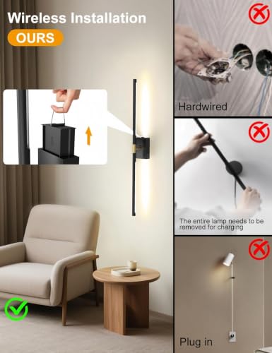 Battery Operated Wall Sconces Set of 2 (2 Count)