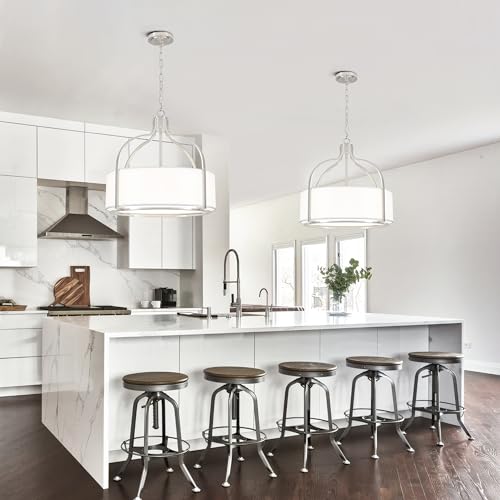 20.5" Modern Brushed Nickel Drum Chandelier