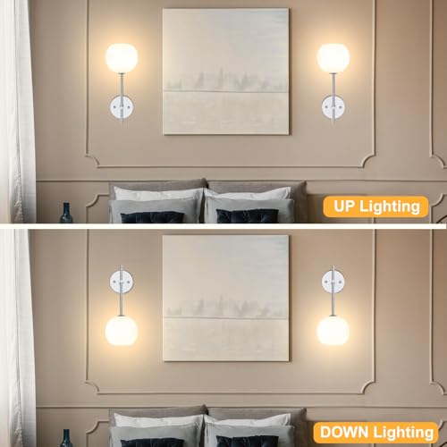 Chrome Battery Operated Wall Sconces Set of 2