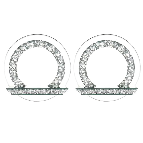 Mirrored Candle Sconces with Acrylic Diamond