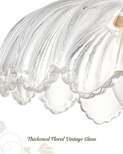 10.4" French Country Gold Glass Pendant Lights for Kitchen Island (2 Count)