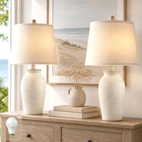 Ceramic Table Lamps Set of 2 for Living Room (2 Count)