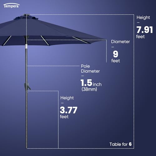 9ft Patio LED Umbrella with light