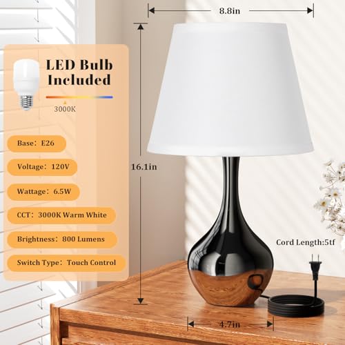 16.1" Touch Table Lamp for Nightstand