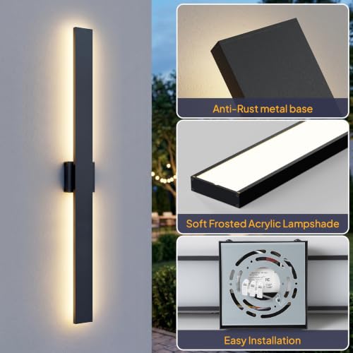2 Pack 47.2in LED Outdoor Wall Lights (47.2in)