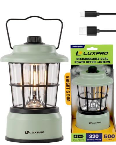 Rechargeable Retro Lantern LED Camping Lantern (2 Count)