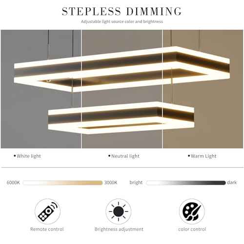 Modern LED Chandelier, 2-Light Ceiling Chandelier Pro for Dining Room Light Fixtures Hanging Color Temperature and Height Adjustable Chandeliers for Living Room, Bedroom, Kitchen (15.7+23.6 Inches)