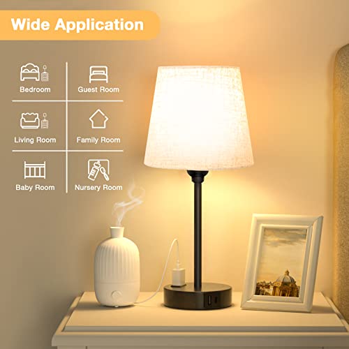 Bedside Table Lamps Set 2 for Bedroom (2 Count)