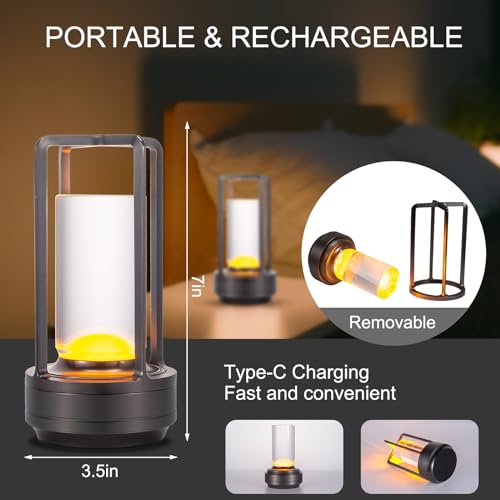 Rechargeable Cordless Small Metal Table Lamp