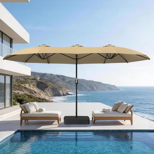 15x9ft Patio Umbrella with Base Included