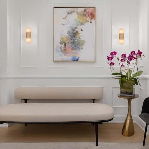 Modern Alabaster Wall Sconce Set of 2