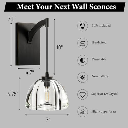 Crystal Brass Dome Wall Sconce (2 Count)