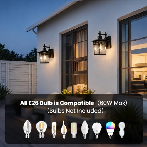 13'' Black Medium Outdoor Wall Light Fixture with Closed Bottom (Black)