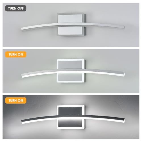 Modern LED Wall Sconce Silver Light Fixtures Over Mirror Modern Bath Wall Lighting for Bathroom