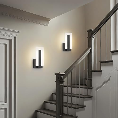 Modern Black Wall Sconces Set of 2