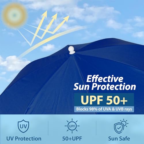 Chair Umbrella with Universal Clamp Adjustable 47 inches and 360° Swivel & UPF 50+ Protection Portable Sun Umbrella