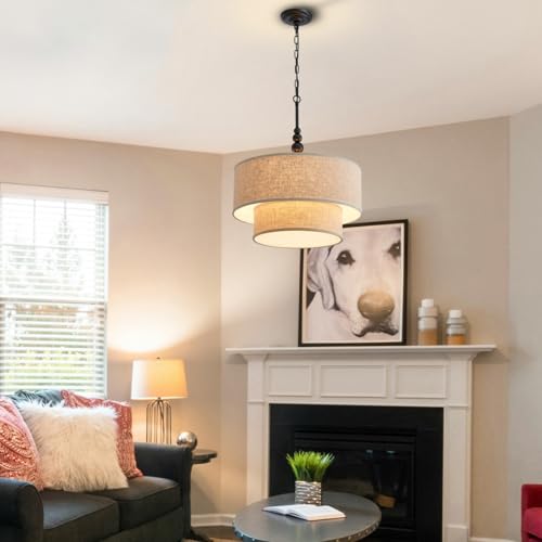 Lighting Double Drum Chandeliers