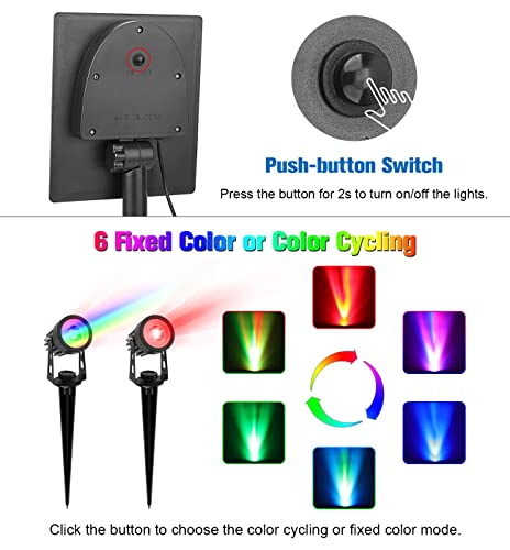Metal Solar Spot Lights Outdoor with 9.8ft Cable Solar Powered Landscape Lighting Low Voltage IP65 Waterproof Auto On (19.99 Count)