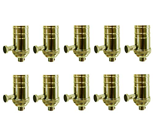 Vintage Turn Knob Dimmer Lamp Socket for Incandescent LED Bulbs (10 Count)